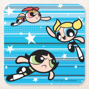 PowerPuff Girlsの星型 スクエアペーパーコースター
