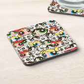 Powerpuff Girls Face Pattern コースター (左側)