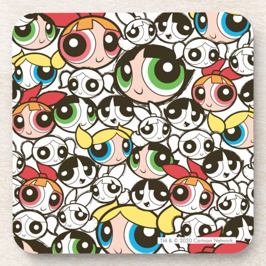 Powerpuff Girls Face Pattern コースター (正面)
