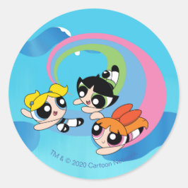 Powerpuff Girls Fly Through The Sky ラウンドシール