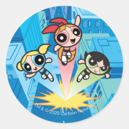 Powerpuff Girls Launch Into The Air ラウンドシール