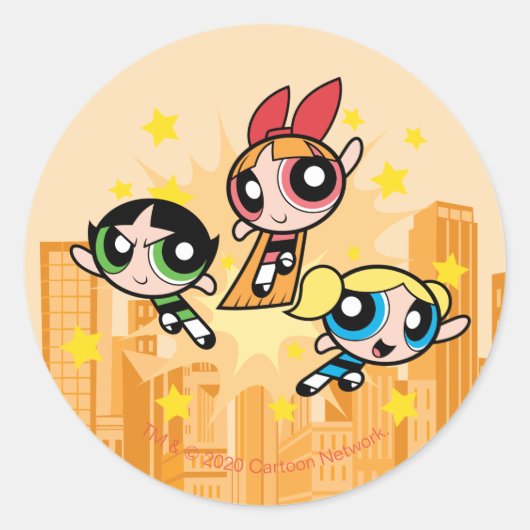 Powerpuff Girls Save The Day ラウンドシール (正面)
