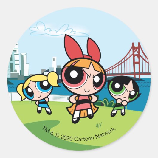 Powerpuff Girls Super Fierce ラウンドシール (正面)