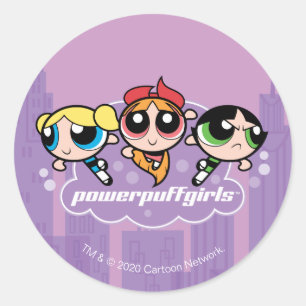Powerpuff Girls Team Logo ラウンドシール