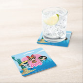 Powerpufh Girlsチーム素晴らし スクエアペーパーコースター (インサイチュ)