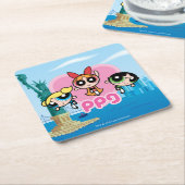 Powerpufh Girlsチーム素晴らし スクエアペーパーコースター (アングル)