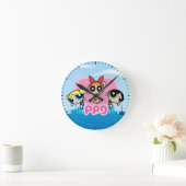 Powerpufh Girlsチーム素晴らし ラウンド壁時計 (ホーム)