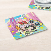 Powerpufh Girlsルール スクエアペーパーコースター (アングル)