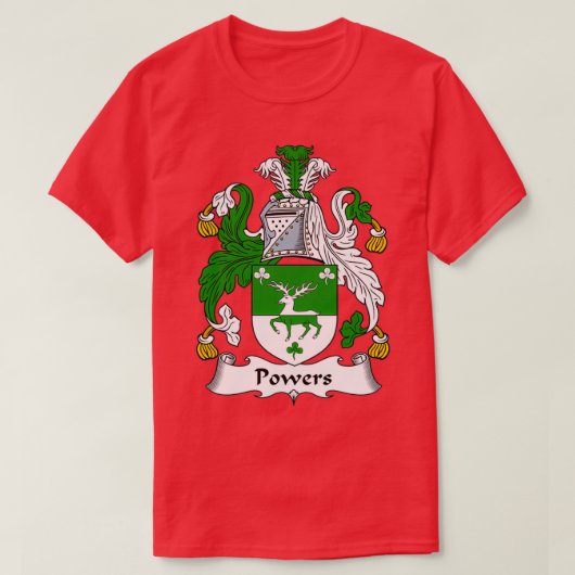 Powers Coat of Arms Family Crest Tシャツ (デザイン正面)