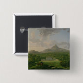 Powerscourtの郡ウィックロー、c.1760-2 (油の眺め 缶バッジ (正面&裏面)