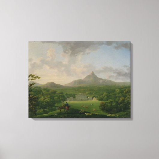 Powerscourt、ウィックロー県のビュー、c.1760-2 (油) キャンバスプリント (正面)