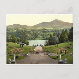 Powerscourt House Gardens c1900、アンティークアイルランド ポストカード