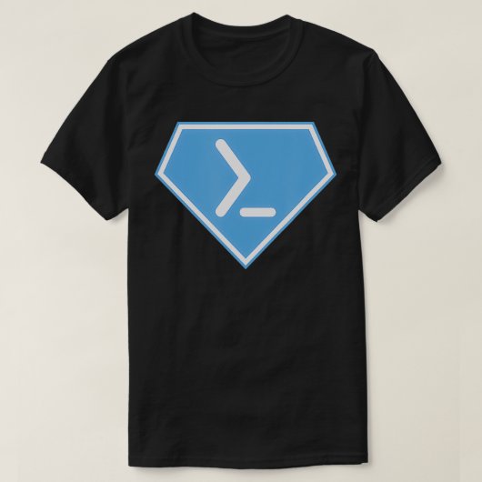 Powershellのすごい電源 Tシャツ (デザイン正面)