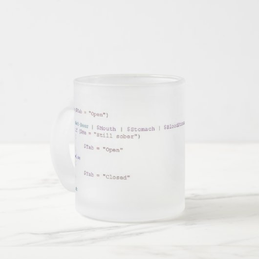 Powershell Scripterのために飲むこと フロストグラスマグカップ (正面左)