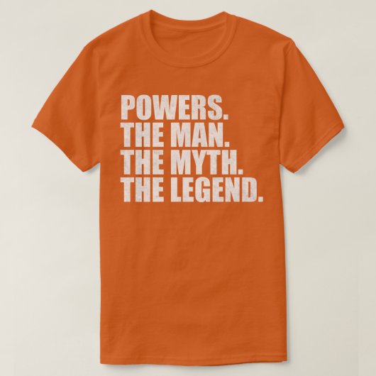 PowersPowersファミリ名Powers姓Powers Powers Tシャツ (デザイン正面)