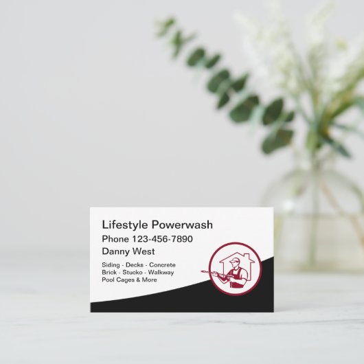 PowerWashおよびPressure Cleaning名刺 名刺 (スタンド正面)