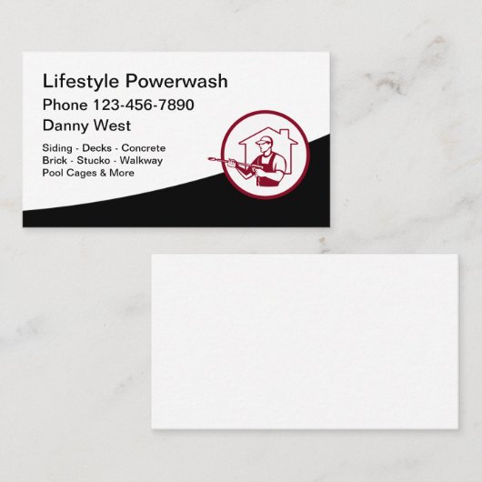 PowerWashおよびPressure Cleaning名刺 名刺 (正面/裏面)