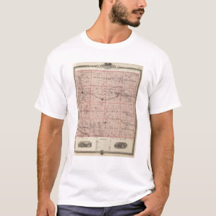 Poweshiek郡、アイオワ州の地図 Tシャツ