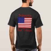 PowPowのラジオは軍隊を支えます Tシャツ (裏面)