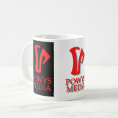 Powys媒体のマグ(3ロゴ) コーヒーマグカップ (正面左)