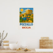 Pozzallo Sicilia featuring La Torre Cabrera ポスター (キッチン)