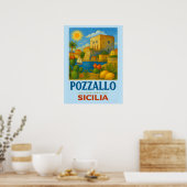 Pozzallo Sicilia featuring La Torre Cabrera ポスター (キッチン)