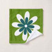 PP 338: レトロな70年代のカラフルな花: 2/3 バスタオルセット (ウォッシュタオル)