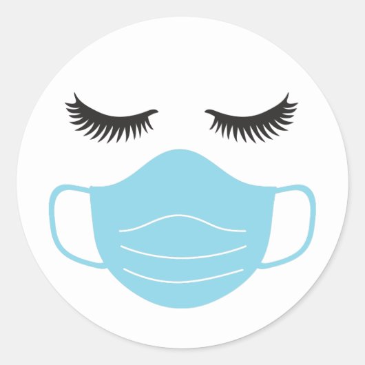 PPEマスクとまつげ ラウンドシール (正面)