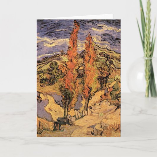 Ppoplars on Road Through Hills by Vincent van ゴッホ カード (正面)