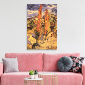 Ppoplars on Road Through Hills by Vincent van ゴッホ キャンバスプリント (インサイチュ (リビング))