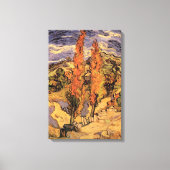 Ppoplars on Road Through Hills by Vincent van ゴッホ キャンバスプリント (正面)