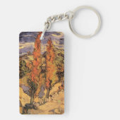 Ppoplars on Road Through Hills by Vincent van ゴッホ キーホルダー (裏面)