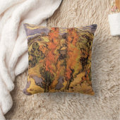 Ppoplars on Road Through Hills by Vincent van ゴッホ クッション (ブランケット)