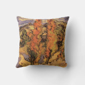 Ppoplars on Road Through Hills by Vincent van ゴッホ クッション (裏面)