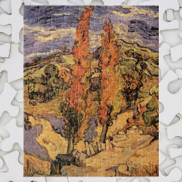 Ppoplars on Road Through Hills by Vincent van ゴッホ ジグソーパズル