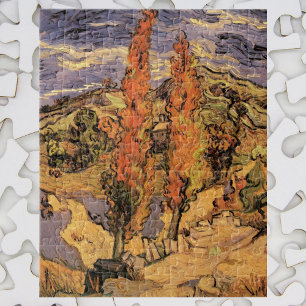 Ppoplars on Road Through Hills by Vincent van ゴッホ ジグソーパズル