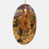 Ppoplars on Road Through Hills by Vincent van ゴッホ セラミックオーナメント (右)