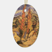 Ppoplars on Road Through Hills by Vincent van ゴッホ セラミックオーナメント (左)