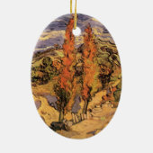 Ppoplars on Road Through Hills by Vincent van ゴッホ セラミックオーナメント (裏面)
