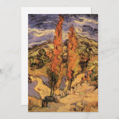 Ppoplars on Road Through Hills by Vincent van ゴッホ 招待状 (正面/裏面)