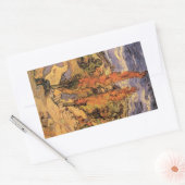 Ppoplars on Road Through Hills by Vincent van ゴッホ 長方形シール (封筒)
