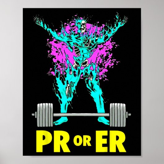 PrまたはEr重量挙げボディビルトレーニング筋肉 ポスター (正面)