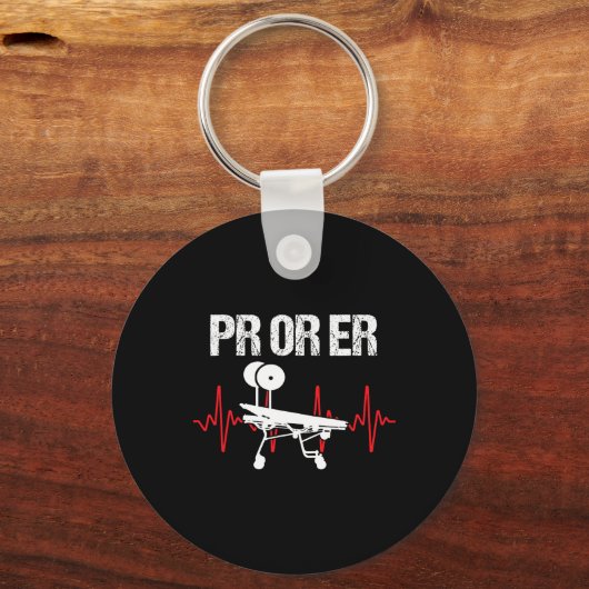 PrまたはEr重量挙げボディビルフィットネスジム2 キーホルダー (正面)