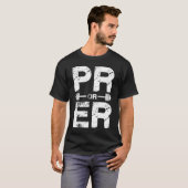 PRまたはER – パワーリフティングおもしろい、重量挙げ Tシャツ (正面フル)