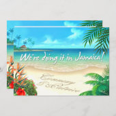 PRエキゾチックビーチ結婚ジャマイカの砂の名前を取得 招待状 (正面/裏面)