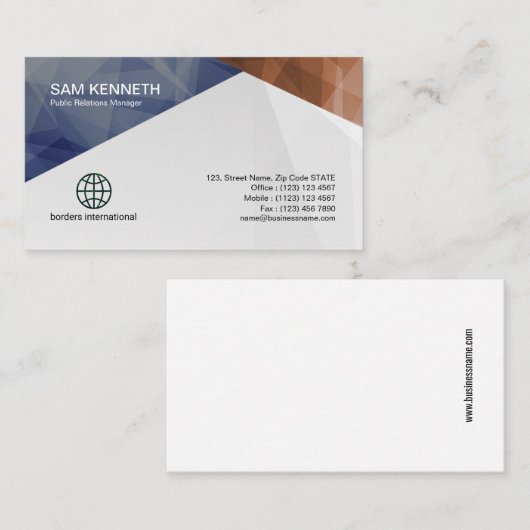 PR活動のカラフルで幾何学的な名刺 名刺 (正面/裏面)