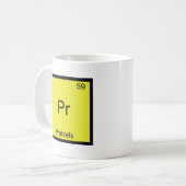 Pr - プリッツおもしろ化学元素記号Tシャツ コーヒーマグカップ (正面左)