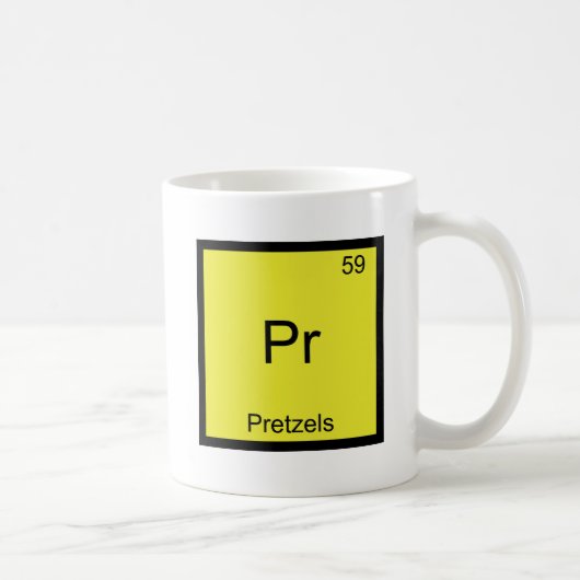 Pr - プリッツおもしろ化学元素記号Tシャツ コーヒーマグカップ (右)