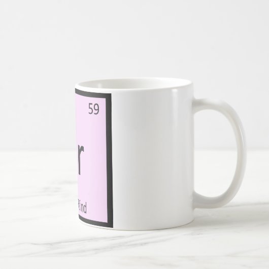 Pr – ポークリンド化学周期表記号 コーヒーマグカップ (右)