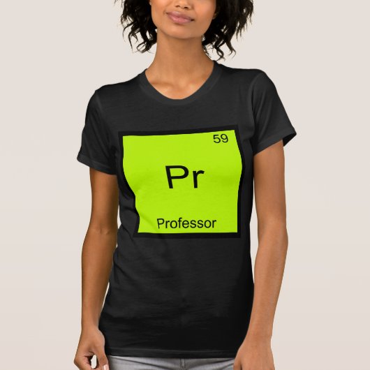 Pr - 教授の楽しい化学元素シンボルTシャツ Tシャツ (正面)